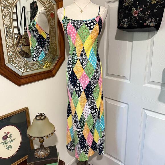 NWT Rixo by Target Multicolor Floral Animal Print Patchwork Midi Slip Dress S - Picture 1 of 8